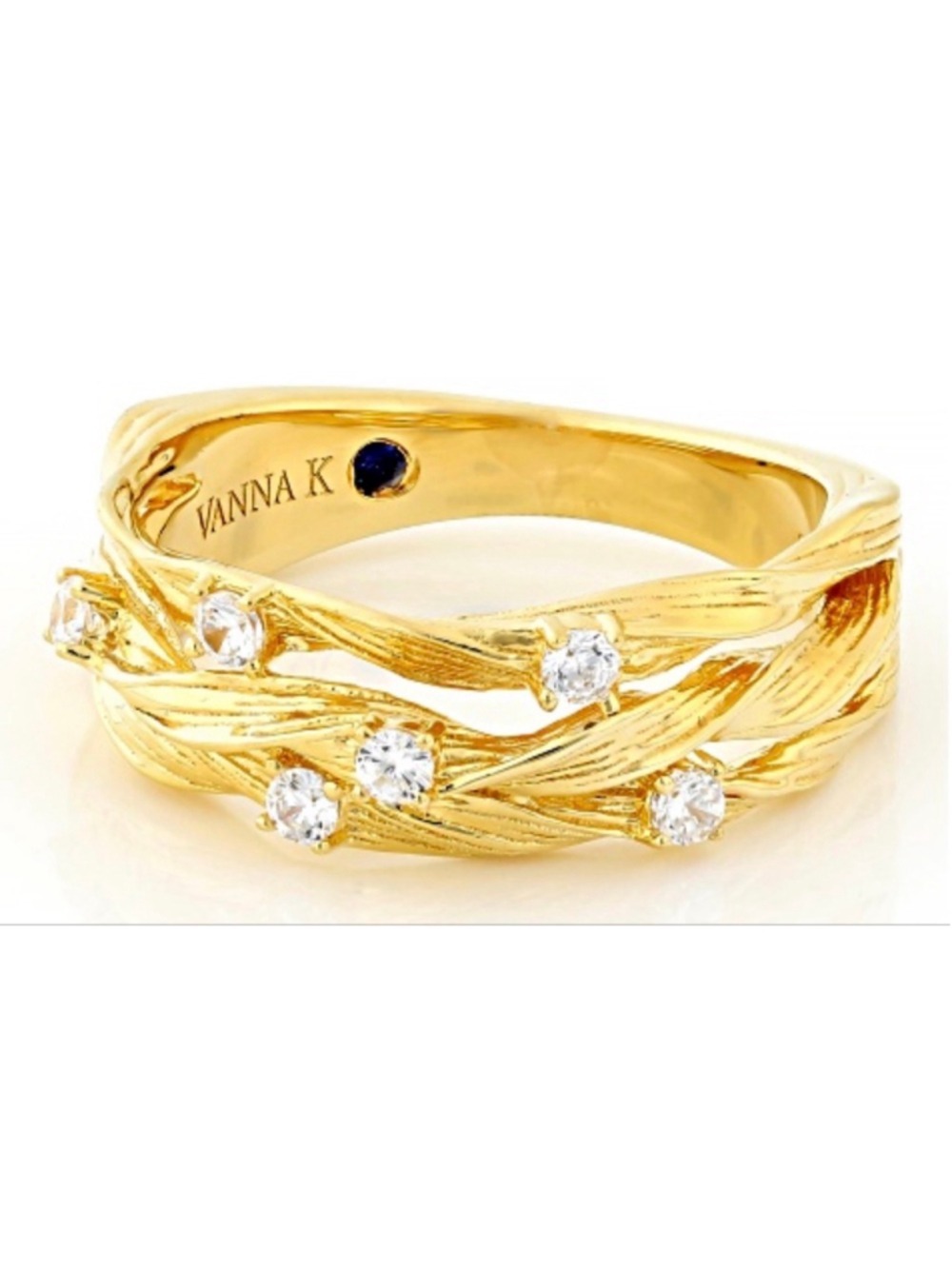 Bella Luce Gold Plated Sterling Silver Ring with White Diamond Simulants 9